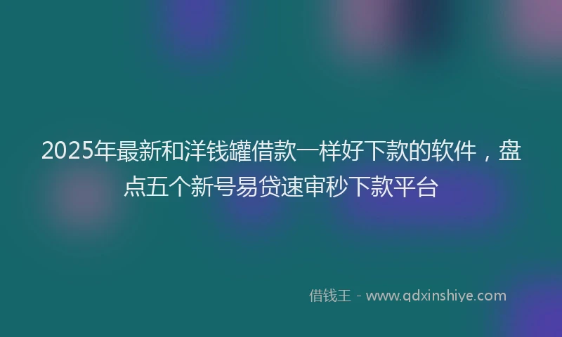 2025年最新和洋钱罐借款一样好下款的软件，盘点五个新号易贷速审秒下款平台