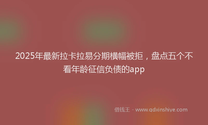 2025年最新拉卡拉易分期横幅被拒，盘点五个不看年龄征信负债的app