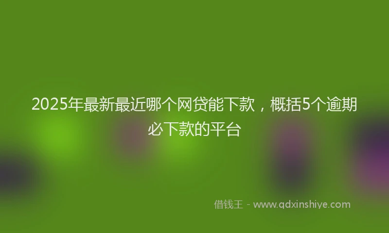 2025年最新最近哪个网贷能下款，概括5个逾期必下款的平台