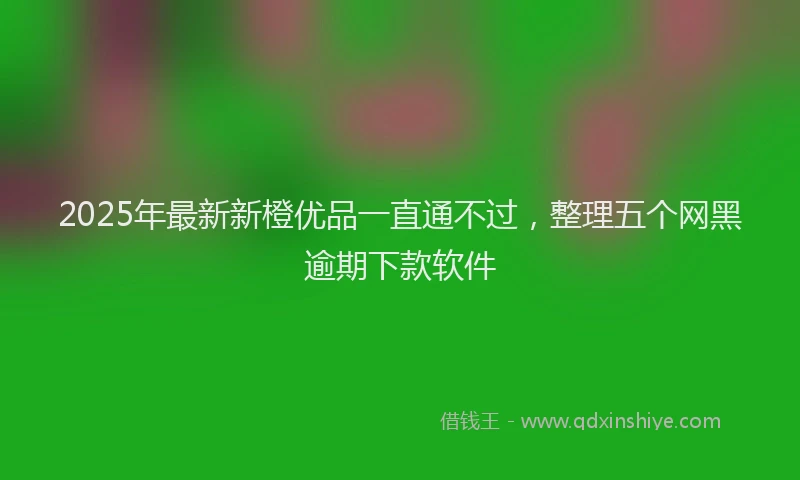 2025年最新新橙优品一直通不过，整理五个网黑逾期下款软件