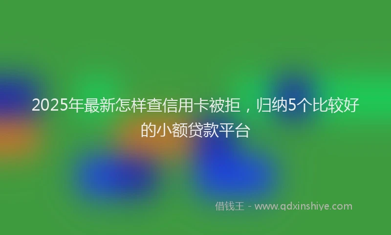 2025年最新怎样查信用卡被拒，归纳5个比较好的小额贷款平台