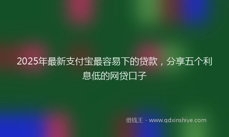 2025年最新支付宝最容易下的贷款，分享五个利息低的网贷口子