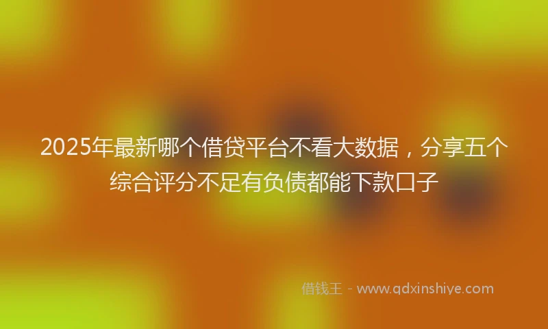 2025年最新哪个借贷平台不看大数据，分享五个综合评分不足有负债都能下款口子