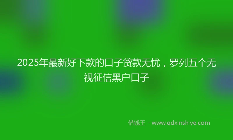 2025年最新好下款的口子贷款无忧，罗列五个无视征信黑户口子