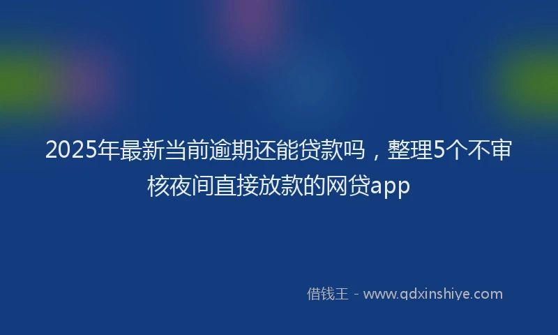 2025年最新当前逾期还能贷款吗，整理5个不审核夜间直接放款的网贷app