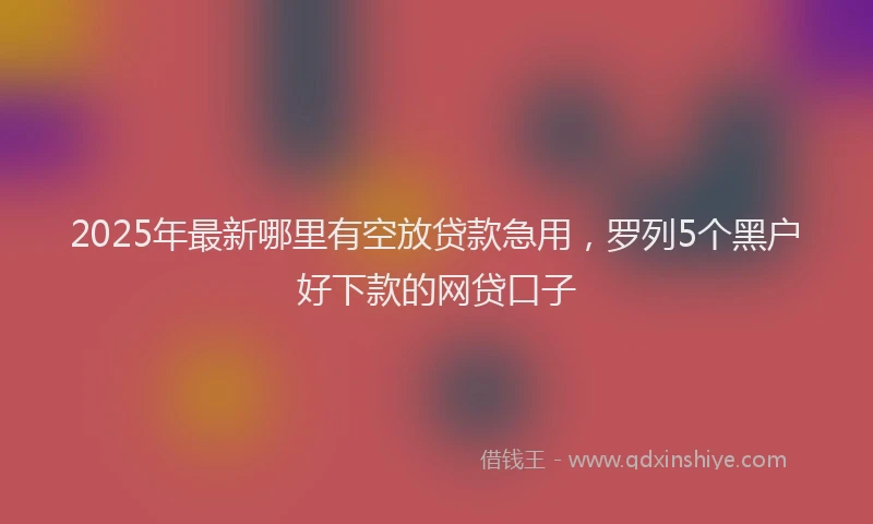 2025年最新哪里有空放贷款急用，罗列5个黑户好下款的网贷口子