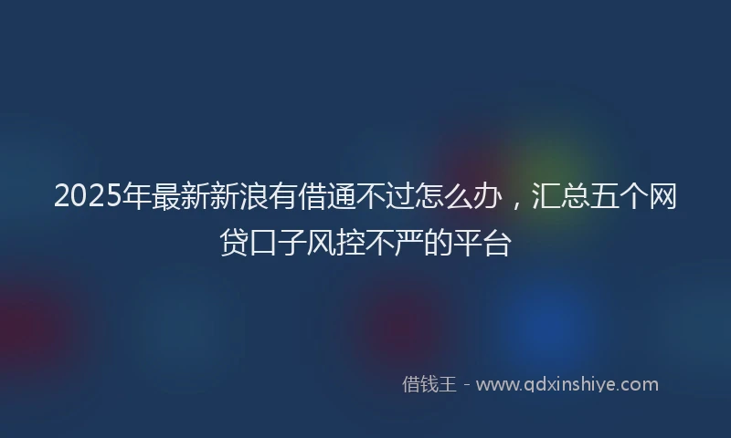 2025年最新新浪有借通不过怎么办，汇总五个网贷口子风控不严的平台