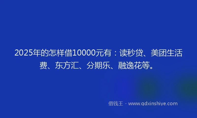 2025年的怎样借10000元有：读秒贷、美团生活费、东方汇、分期乐、融逸花等。