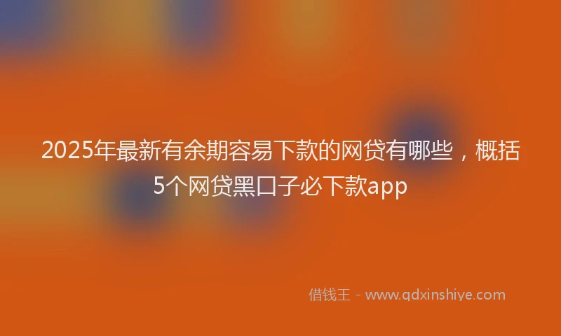2025年最新有余期容易下款的网贷有哪些，概括5个网贷黑口子必下款app
