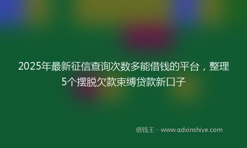 2025年最新征信查询次数多能借钱的平台，整理5个摆脱欠款束缚贷款新口子