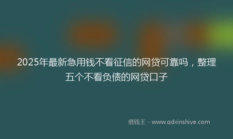 2025年最新急用钱不看征信的网贷可靠吗，整理五个不看负债的网贷口子