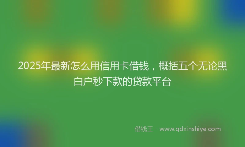 2025年最新怎么用信用卡借钱，概括五个无论黑白户秒下款的贷款平台