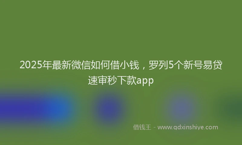 2025年最新微信如何借小钱，罗列5个新号易贷速审秒下款app