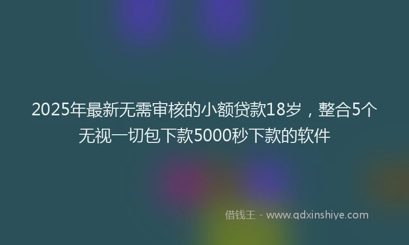 2025年最新无需审核的小额贷款18岁，整合5个无视一切包下款5000秒下款的软件