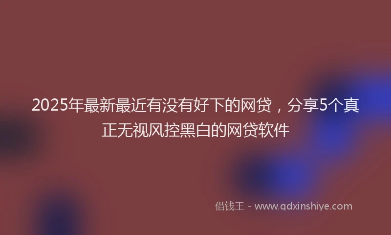 2025年最新最近有没有好下的网贷，分享5个真正无视风控黑白的网贷软件
