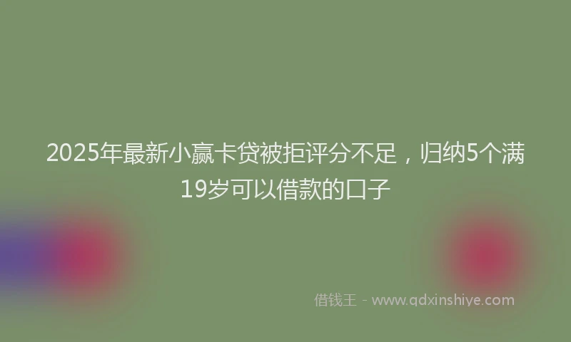 2025年最新小赢卡贷被拒评分不足，归纳5个满19岁可以借款的口子