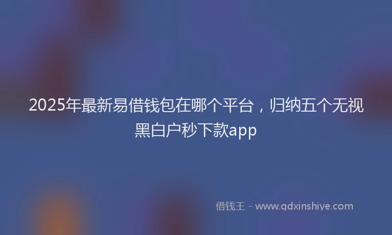 2025年最新易借钱包在哪个平台，归纳五个无视黑白户秒下款app