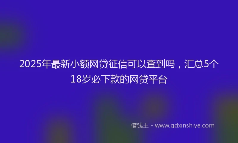 2025年最新小额网贷征信可以查到吗，汇总5个18岁必下款的网贷平台