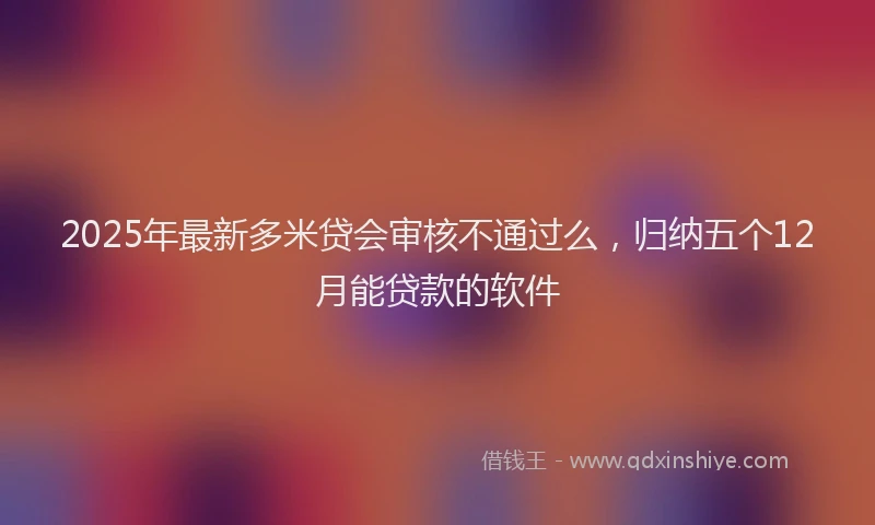 2025年最新多米贷会审核不通过么，归纳五个12月能贷款的软件