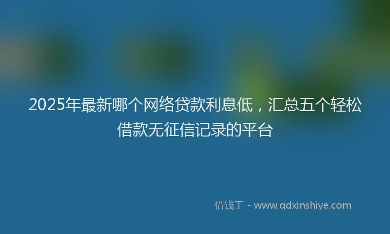 2025年最新哪个网络贷款利息低，汇总五个轻松借款无征信记录的平台