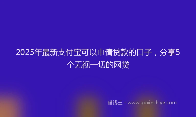 2025年最新支付宝可以申请贷款的口子，分享5个无视一切的网贷