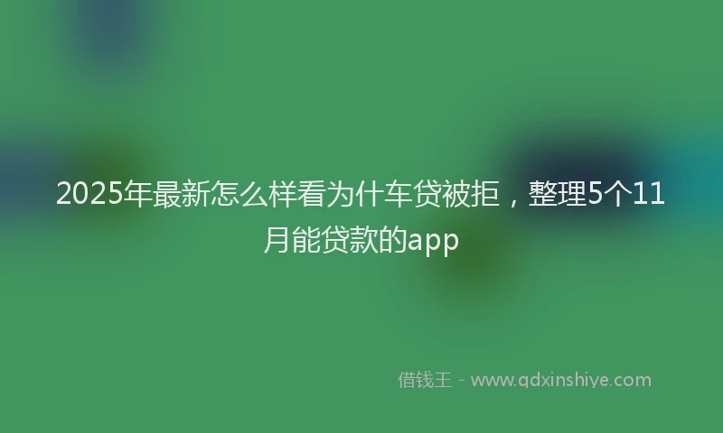 2025年最新怎么样看为什车贷被拒，整理5个11月能贷款的app