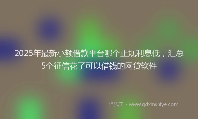 2025年最新小额借款平台哪个正规利息低，汇总5个征信花了可以借钱的网贷软件