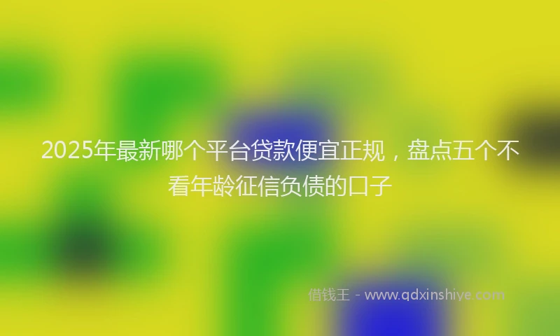 2025年最新哪个平台贷款便宜正规，盘点五个不看年龄征信负债的口子
