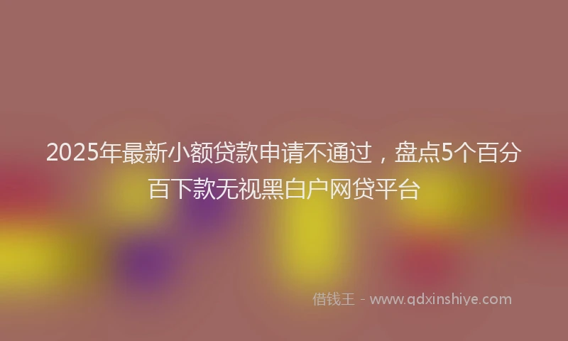 2025年最新小额贷款申请不通过，盘点5个百分百下款无视黑白户网贷平台