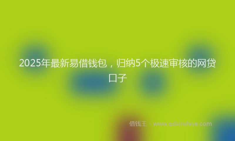 2025年最新易借钱包，归纳5个极速审核的网贷口子