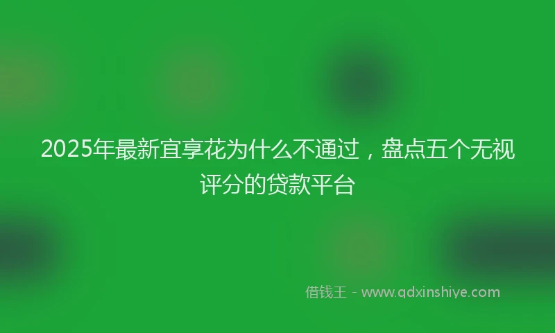 2025年最新宜享花为什么不通过，盘点五个无视评分的贷款平台