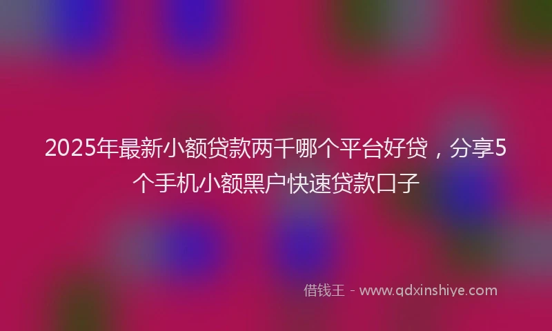 2025年最新小额贷款两千哪个平台好贷，分享5个手机小额黑户快速贷款口子