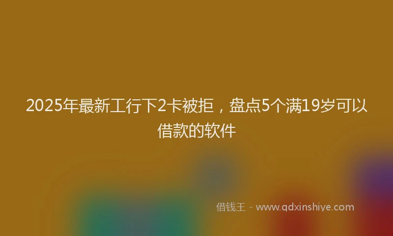 2025年最新工行下2卡被拒，盘点5个满19岁可以借款的软件