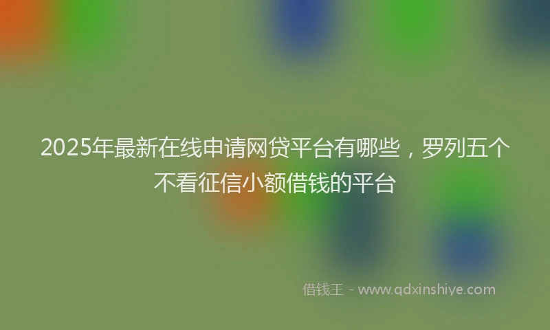 2025年最新在线申请网贷平台有哪些，罗列五个不看征信小额借钱的平台