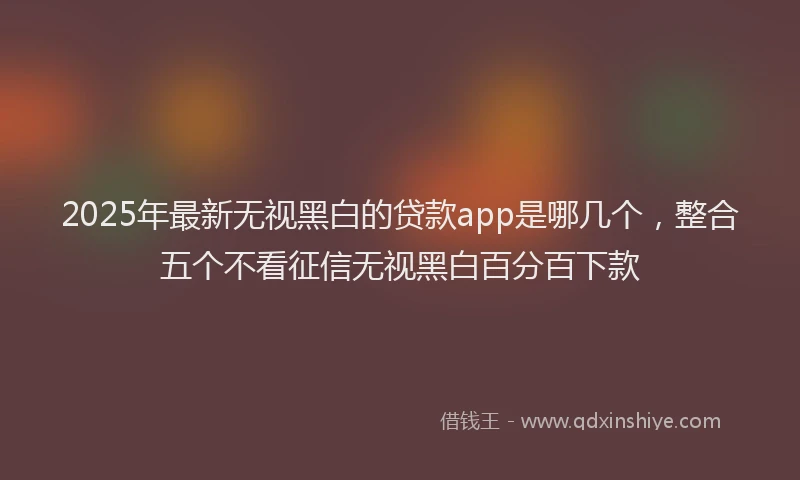2025年最新无视黑白的贷款app是哪几个，整合五个不看征信无视黑白百分百下款