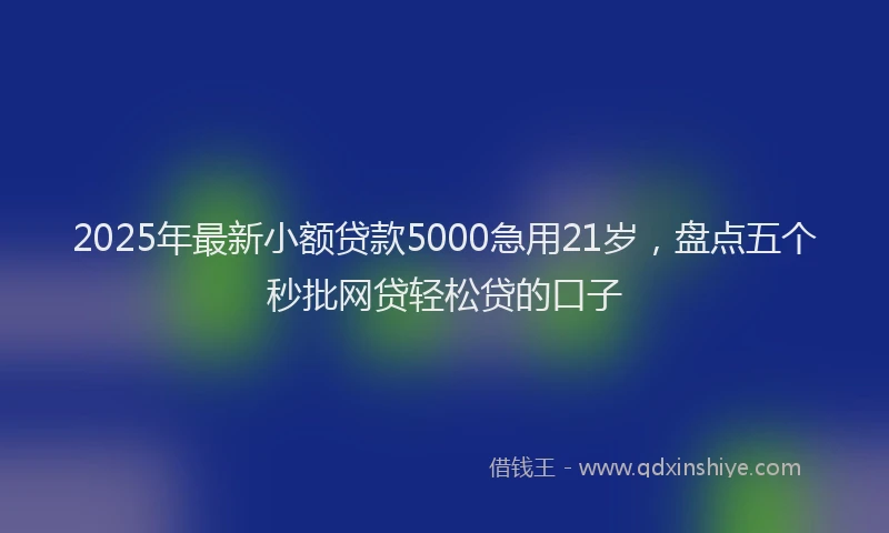 2025年最新小额贷款5000急用21岁，盘点五个秒批网贷轻松贷的口子