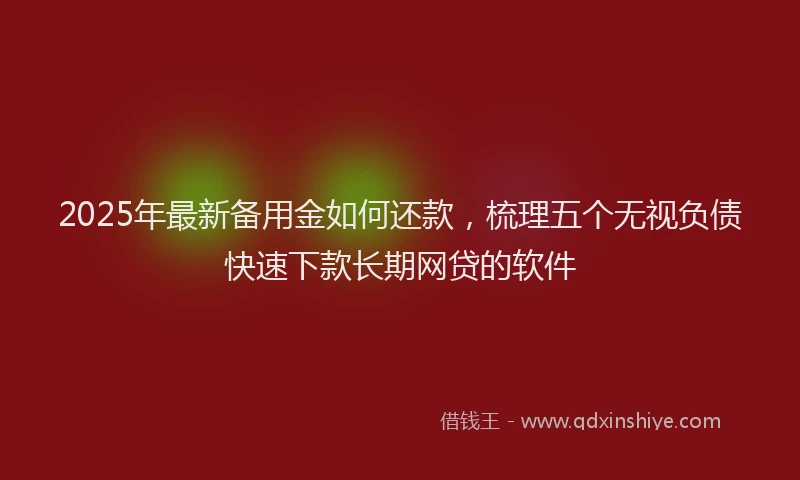 2025年最新备用金如何还款，梳理五个无视负债快速下款长期网贷的软件