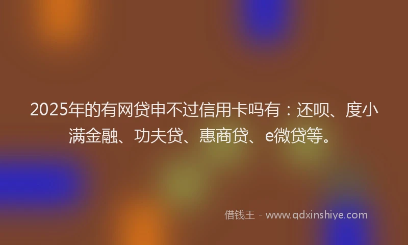 2025年的有网贷申不过信用卡吗有：还呗、度小满金融、功夫贷、惠商贷、e微贷等。