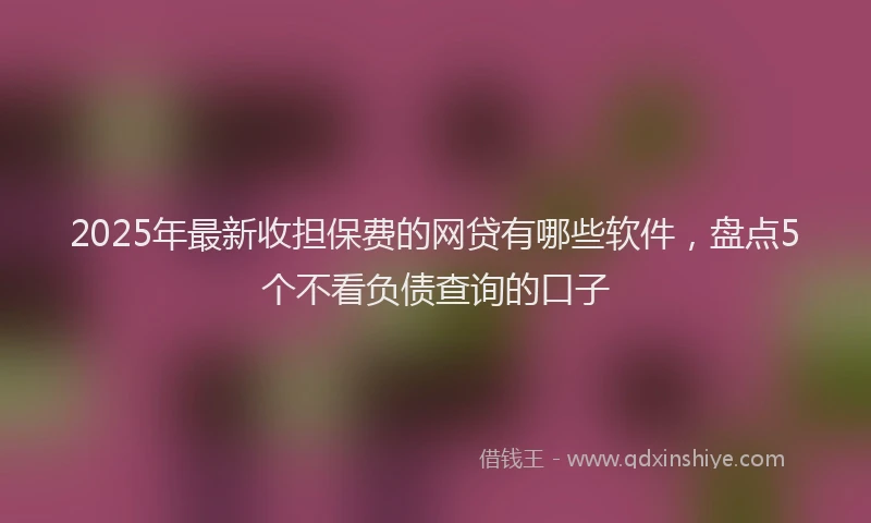 2025年最新收担保费的网贷有哪些软件，盘点5个不看负债查询的口子