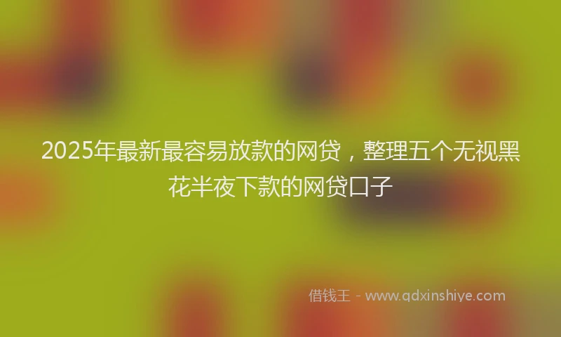 2025年最新最容易放款的网贷，整理五个无视黑花半夜下款的网贷口子