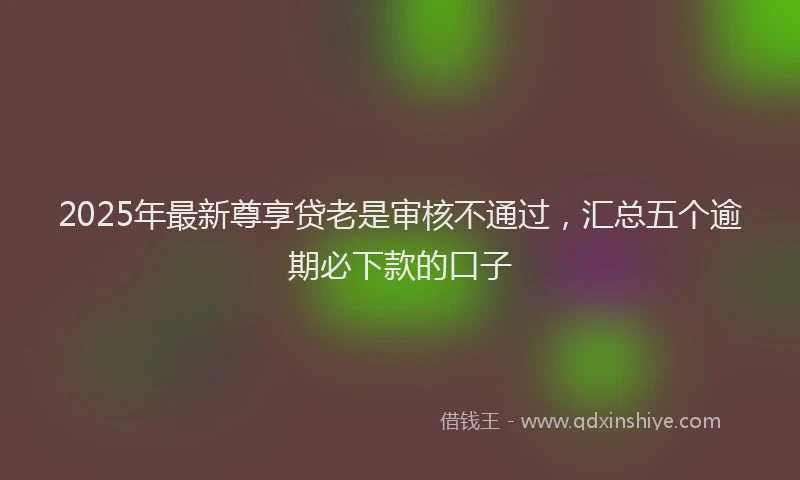 2025年最新尊享贷老是审核不通过，汇总五个逾期必下款的口子
