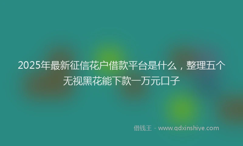 2025年最新征信花户借款平台是什么，整理五个无视黑花能下款一万元口子
