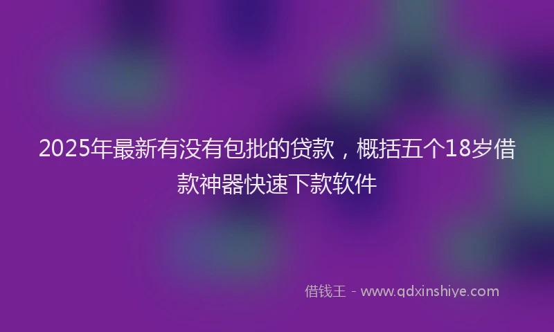 2025年最新有没有包批的贷款，概括五个18岁借款神器快速下款软件