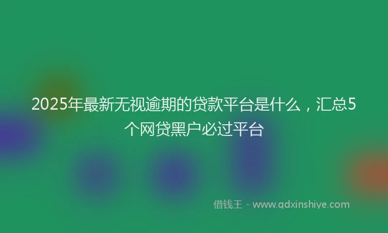 2025年最新无视逾期的贷款平台是什么，汇总5个网贷黑户必过平台