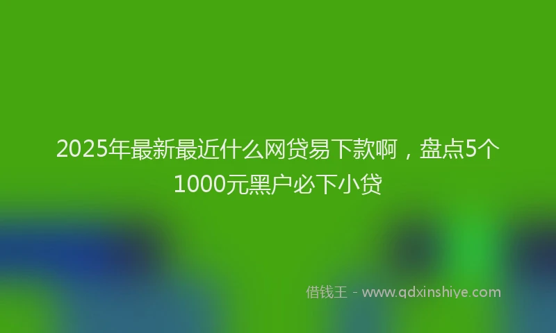2025年最新最近什么网贷易下款啊，盘点5个1000元黑户必下小贷