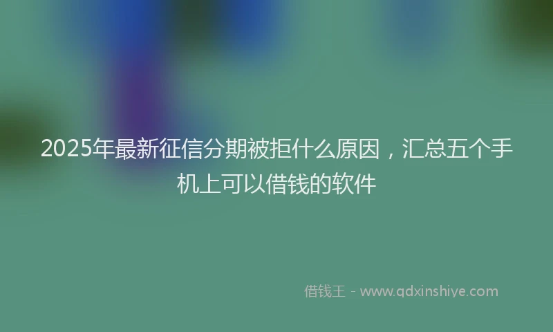 2025年最新征信分期被拒什么原因，汇总五个手机上可以借钱的软件