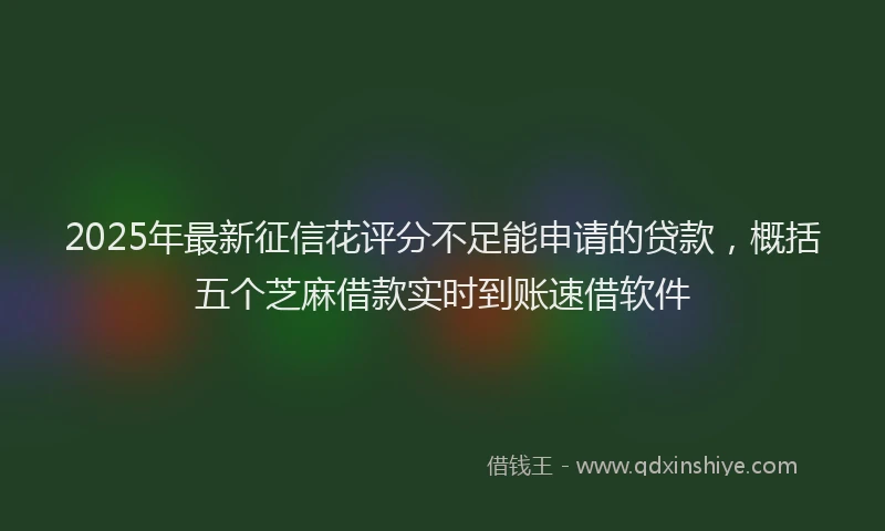 2025年最新征信花评分不足能申请的贷款，概括五个芝麻借款实时到账速借软件