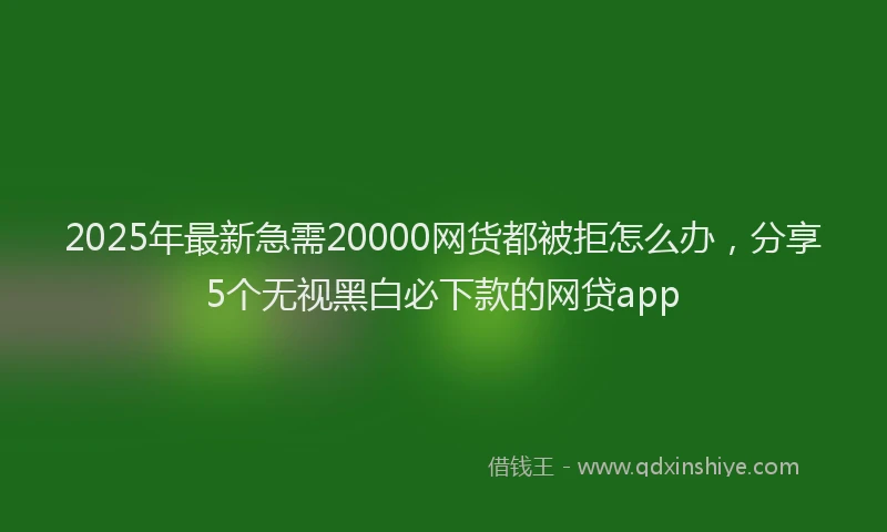 2025年最新急需20000网货都被拒怎么办，分享5个无视黑白必下款的网贷app