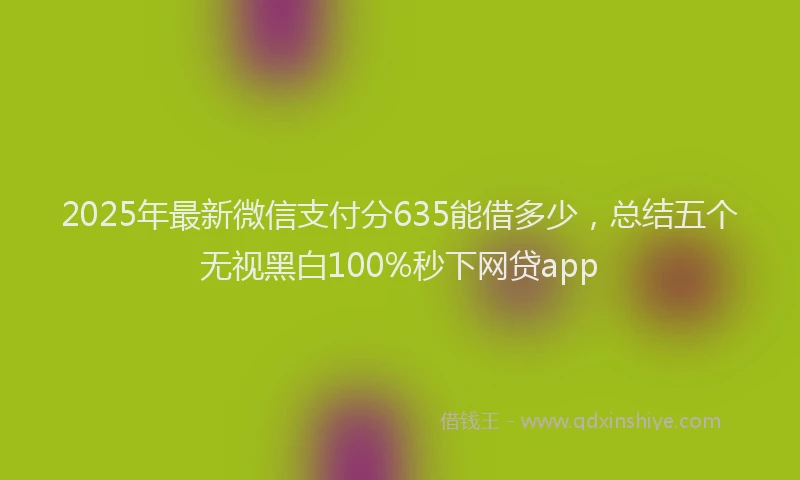 2025年最新微信支付分635能借多少，总结五个无视黑白100%秒下网贷app