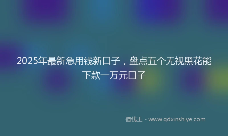 2025年最新急用钱新口子，盘点五个无视黑花能下款一万元口子